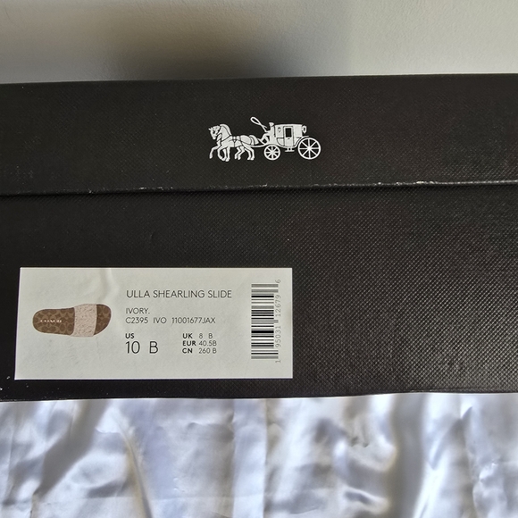 Coach Ulla Sherling Slides Casual Slip On Ivory Ladies sz 10 - Picture 10 of 13